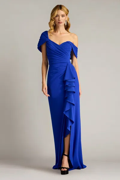 TADASHI SHOJI DREA WATERFALL FLOUNCE GOWN