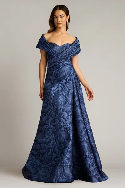 TADASHI SHOJI DURANT FLORAL JACQUARD GOWN