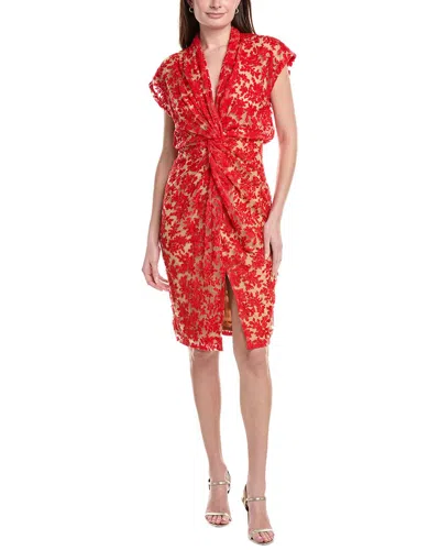 TADASHI SHOJI EMBROIDERED MIDI DRESS