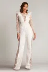 Tadashi Shoji Enger 3d Floral Embroidered Jumpsuit In White