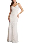 Tadashi Shoji Erma 3d Floral Spaghetti Strap Gown