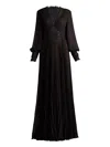Tadashi Shoji Fellows Blouson Sleeve Gown In Black