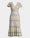 Tadashi Shoji Belle Sequin Lace Panel Midi Dress