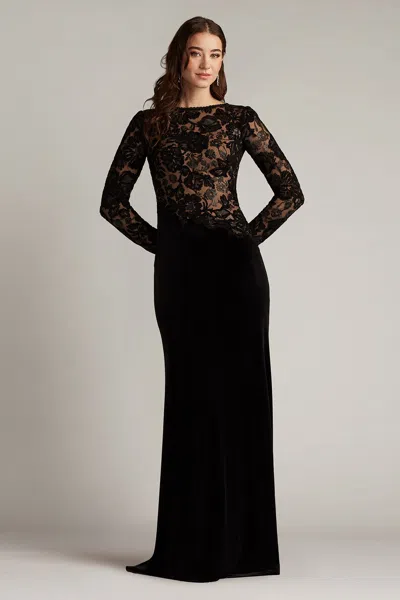 TADASHI SHOJI FORENA EMBROIDERED CREPE GOWN