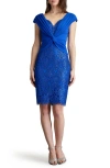 TADASHI SHOJI TADASHI SHOJI FRONT TWIST SEQUIN EMBELLISHED SHEATH