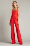 Tadashi Shoji Gathered Strapless Sweetheart Jumpsuit In Multi
