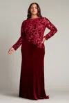 Tadashi Shoji Plus Size Gatlin Sequin Burnout Gown In Red
