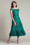 Tadashi Shoji Geometric Floral Embroidered Tulle Dress In Multi