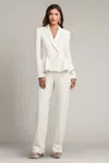 Tadashi Shoji Gilles Peplum Tuxedo Bridal Jumpsuit In White