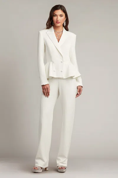 Tadashi Shoji Gilles Peplum Tuxedo Bridal Jumpsuit In White