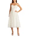 Tadashi Shoji Greer Rosette Applique Midi Dress In Ivory