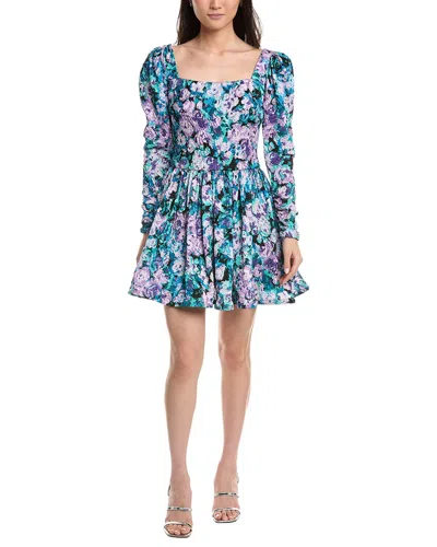 Tadashi Shoji Harlym Floral Print Mini Dress In Purple