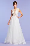 Tadashi Shoji Hastings Illusion Gown In White
