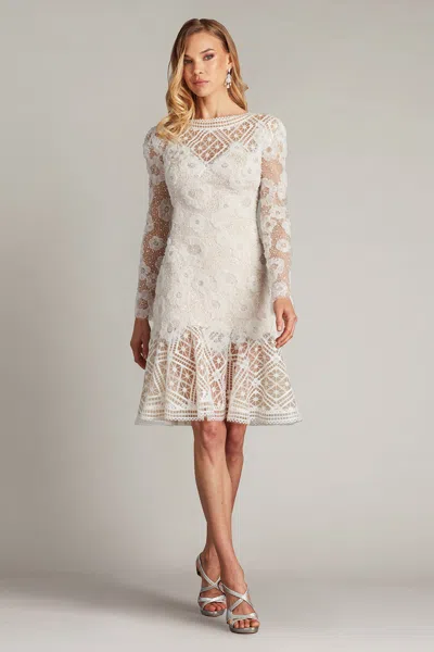 TADASHI SHOJI IDLY EMBROIDERED ILLUSION DRESS