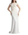 Tadashi Shoji Cim25398l A Line Long Formal Evening Dress In White