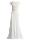 Tadashi Shoji Cim25398l A Line Long Formal Evening Dress In White