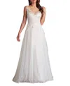 Tadashi Shoji Jardine Lace-panelled Bridal Gown In Ivory