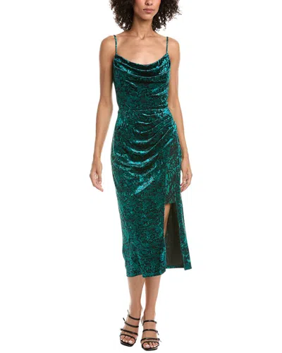 Tadashi Shoji Juneau Spaghetti Strap Lace Midi Dress In Green