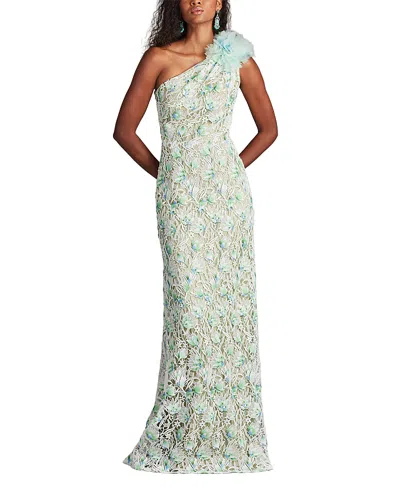 TADASHI SHOJI KAHLI 3D FLORAL EMBROIDERED GOWN