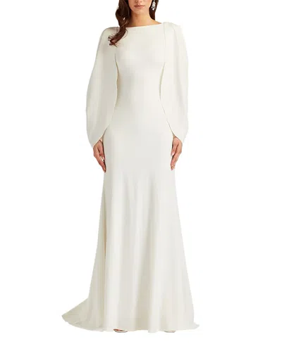 Tadashi Shoji Kairi Capelet Gown In White