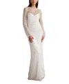 Tadashi Shoji Lace Gown In Ivory