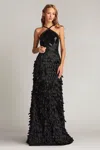 Tadashi Shoji Kinley Textured Sequin Gown In Black