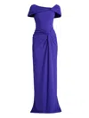 Tadashi Shoji Knot-detail Split Maxi Dress In Blue