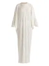 Tadashi Shoji Plaunt Lace Caftan Gown In Weiss