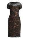 Tadashi Shoji Lace Embellished Midi Dress In Black