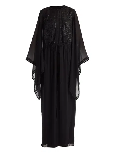 Tadashi Shoji Kaftankleid Mit Spitzenstickerei In Schwarz