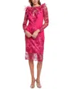Tadashi Shoji Lace Midi Dress In Pink