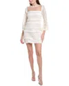 Tadashi Shoji Janie Lace Fringe Dress In White