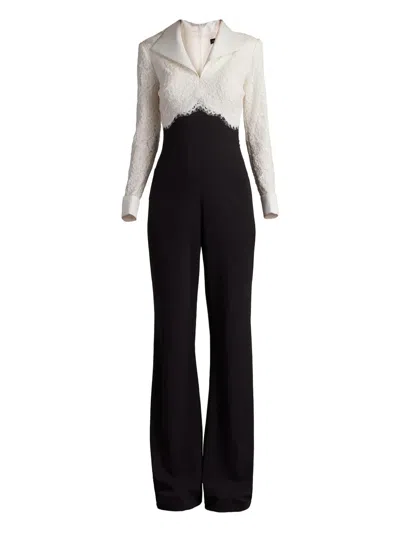 Tadashi Shoji Lace-panel Jumpsuit In Multi