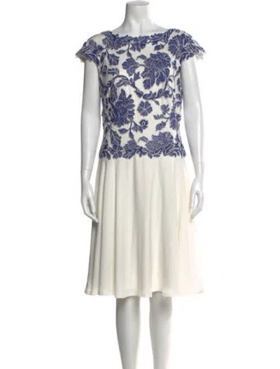 Pre-owned Tadashi Shoji Lace Pattern Knee-length Dress In Multi