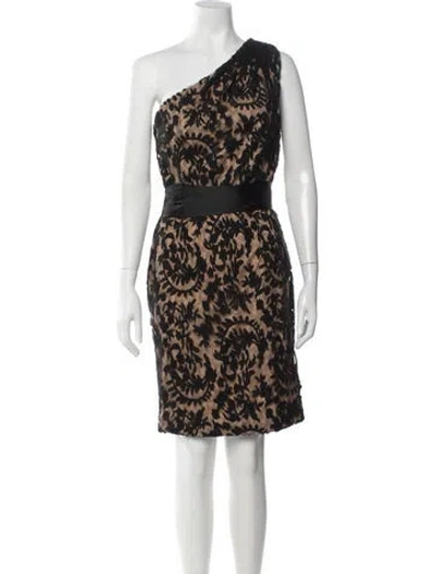Pre-owned Tadashi Shoji Lace Pattern Mini Dress In Blue