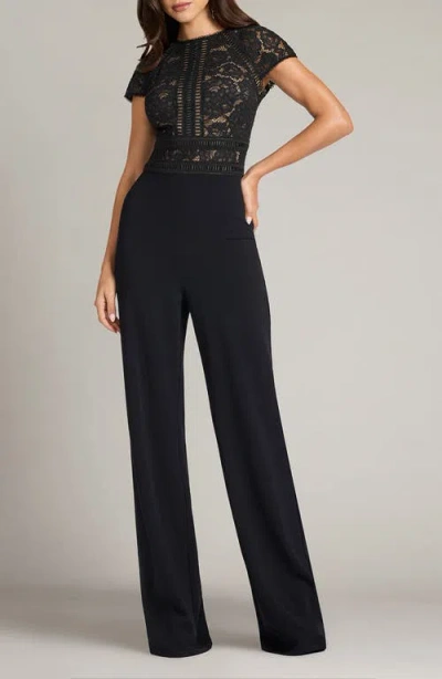 Tadashi Shoji Cyran Lace-panelled Jumpsuit In Black