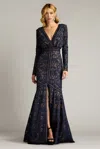 Tadashi Shoji Laser Cut Embroidered Tulle Gown In Multi