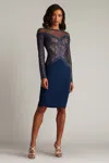 Tadashi Shoji Embroidered Lace Long Sleeve Cocktail Dress In Black