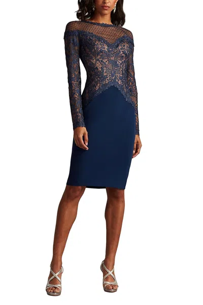 Tadashi Shoji Embroidered Lace Long Sleeve Cocktail Dress In Multi