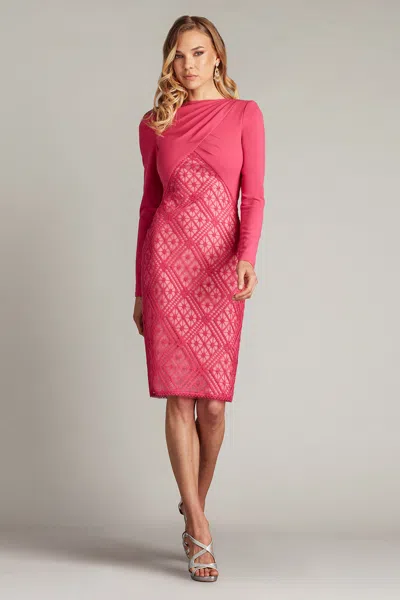 Tadashi Shoji Long Sleeve Knee-length Dress In Multi