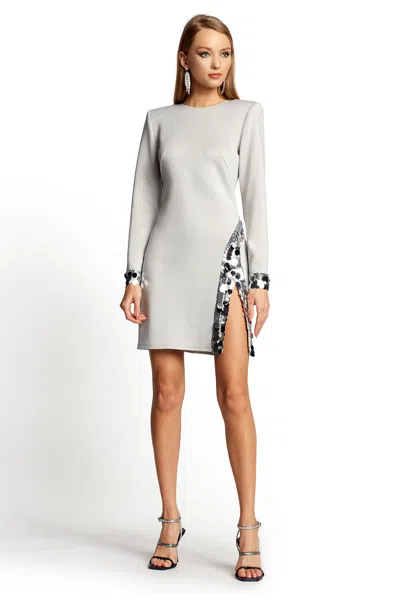 Tadashi Shoji Loren Neoprene Mini Dress In Gray