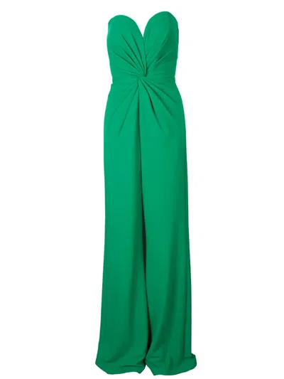 Tadashi Shoji Lucas Twist-detail Strapless Jumpsuit In Green