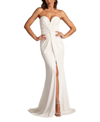 Tadashi Shoji Lucastwist-front Gown In Ivory