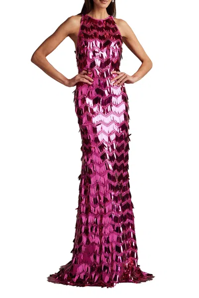 TADASHI SHOJI MADYSIN SEQUIN FRINGE GOWN