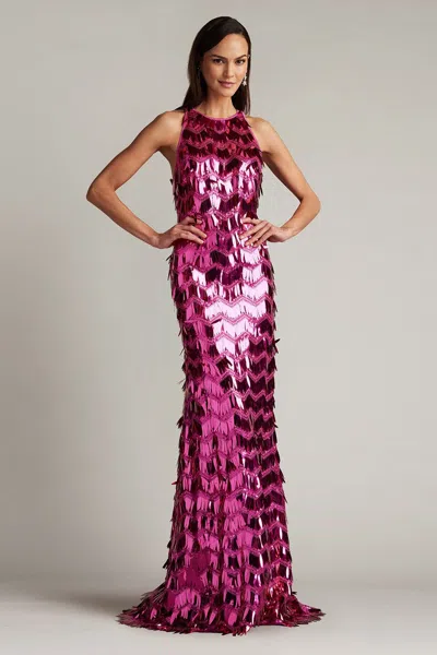 Tadashi Shoji Madysin Sequin Fringe Gown In Multi