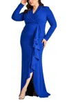 Tadashi Shoji Markum Long-sleeve Flounce Gown - Plus Size