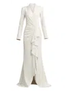 Tadashi Shoji Markum Long-sleeve Gown In White