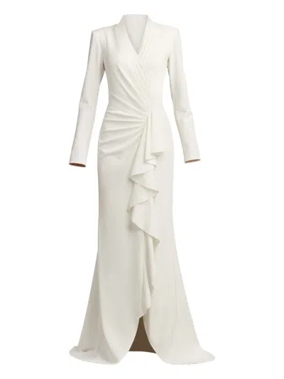 Tadashi Shoji Markum Long-sleeve Gown In White