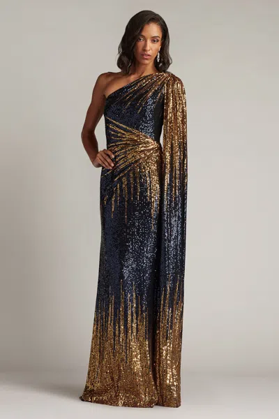 Tadashi Shoji Marseille Sequin Cape In Blue