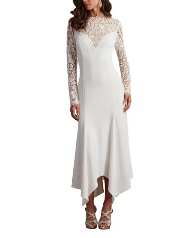 Tadashi Shoji Marzia Illusion Midi Dress In White